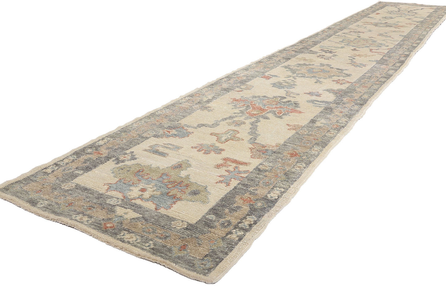 3 x 19 Modern Earth-Tone Turkish Oushak Rug 53951