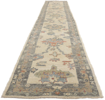 3 x 19 Modern Earth-Tone Turkish Oushak Rug 53951