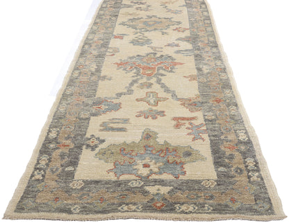 3 x 19 Modern Earth-Tone Turkish Oushak Rug 53951