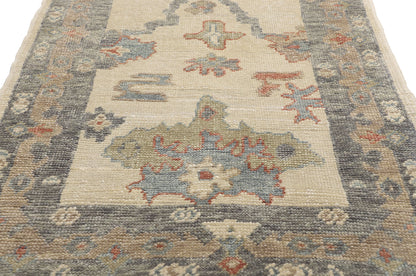 3 x 19 Modern Earth-Tone Turkish Oushak Rug 53951
