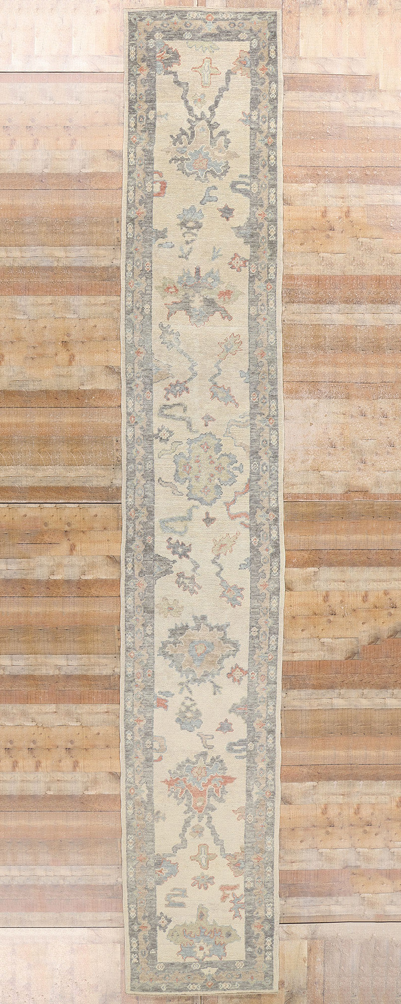 3 x 19 Modern Earth-Tone Turkish Oushak Rug 53951