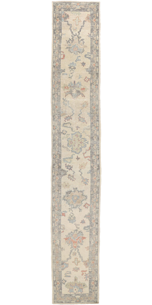 3 x 19 Modern Earth-Tone Turkish Oushak Rug 53951