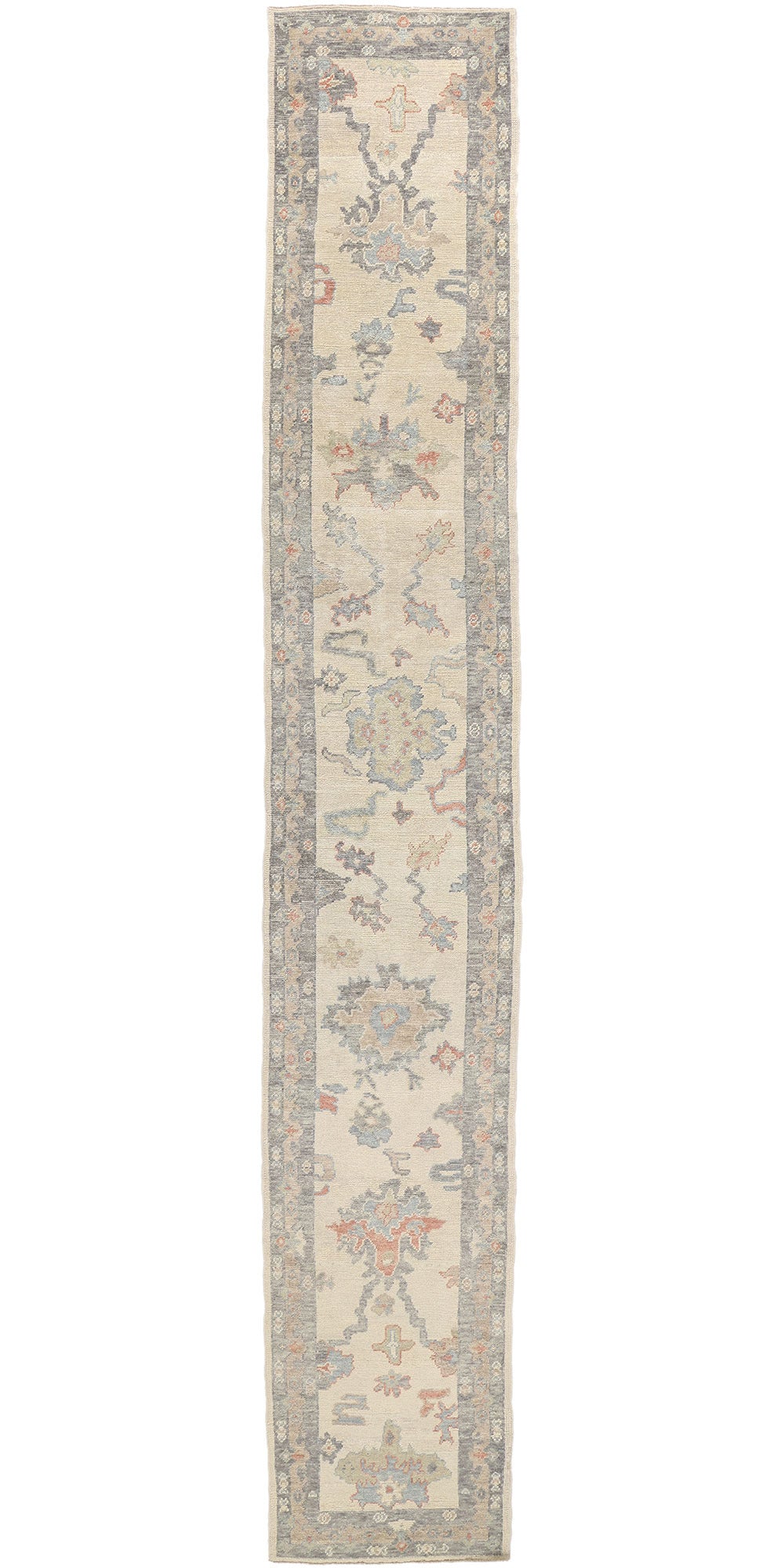 3 x 19 Modern Earth-Tone Turkish Oushak Rug 53951