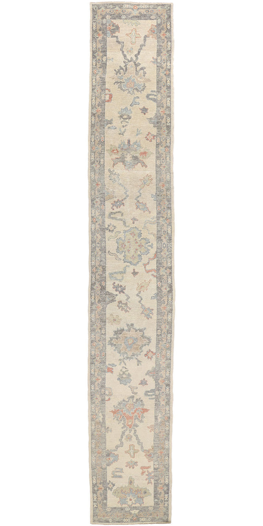 3 x 19 Modern Earth-Tone Turkish Oushak Rug 53951
