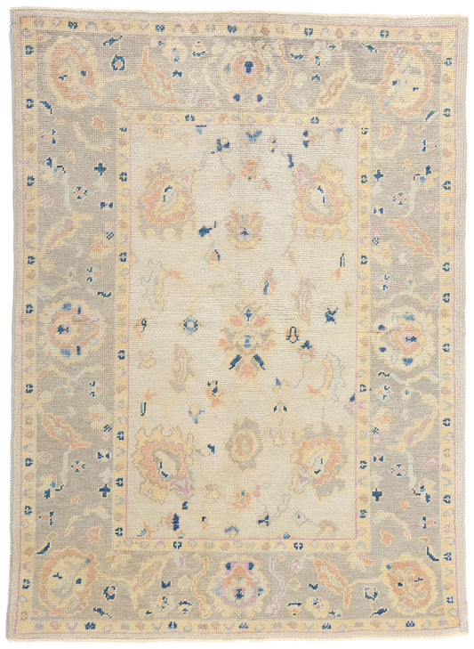 5 x 7 Modern Pastel Turkish Oushak Rug 53605