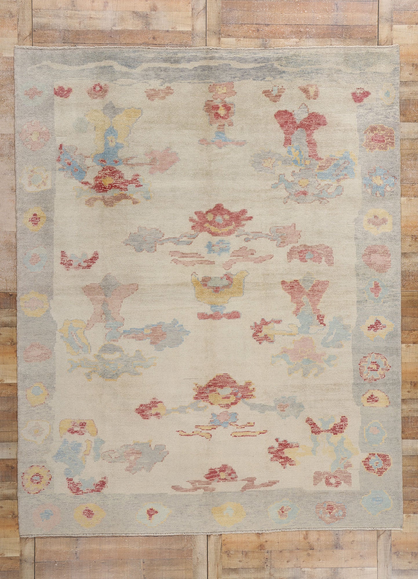 9 x 11 Modern Turkish Oushak Rug 53975