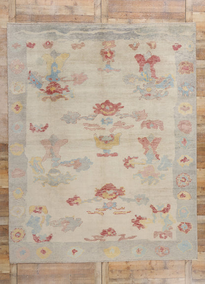 9 x 11 Modern Turkish Oushak Rug 53975