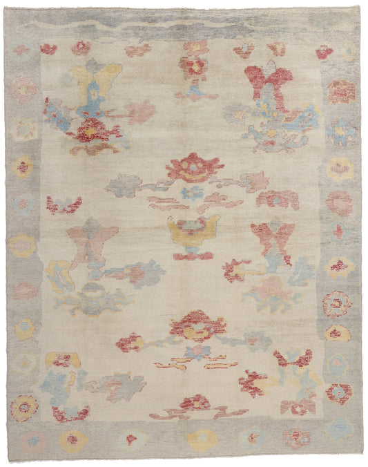 9 x 11 Modern Turkish Oushak Rug 53975