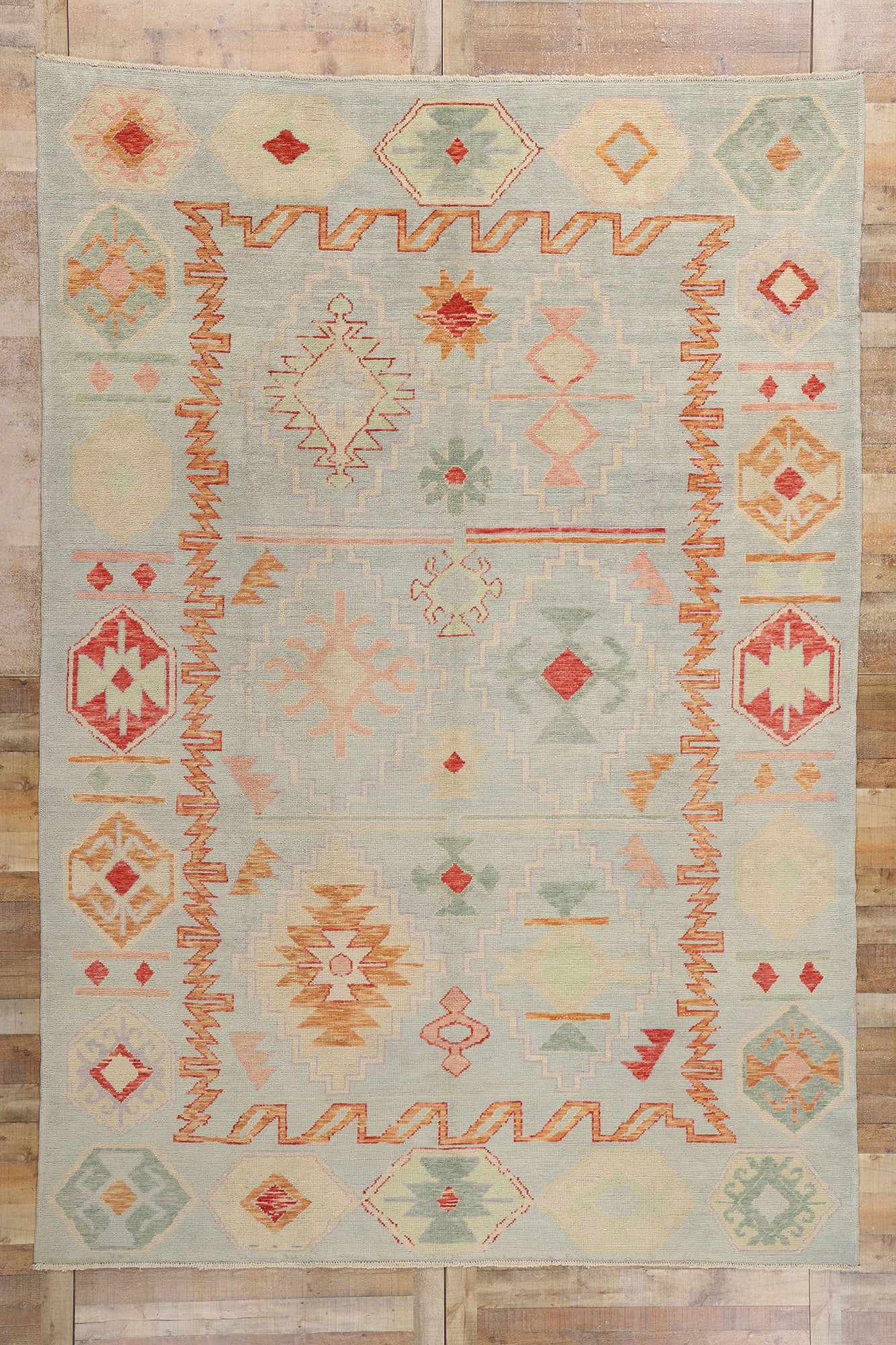 9 x 13 Modern Turkish Oushak Rug 53979