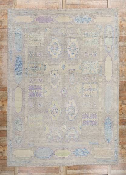10 x 14 Modern Turkish Oushak Rug 53977