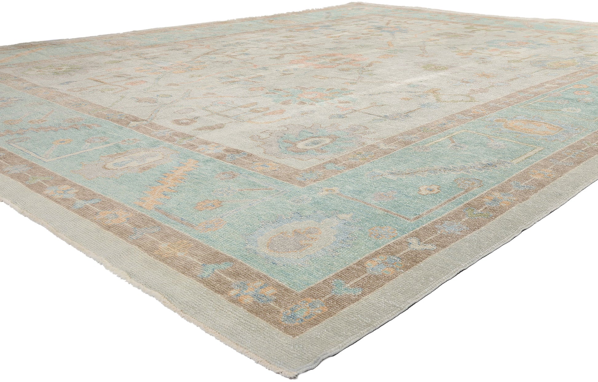 12 x 15 Modern Pastel Turkish Oushak Rug 54032