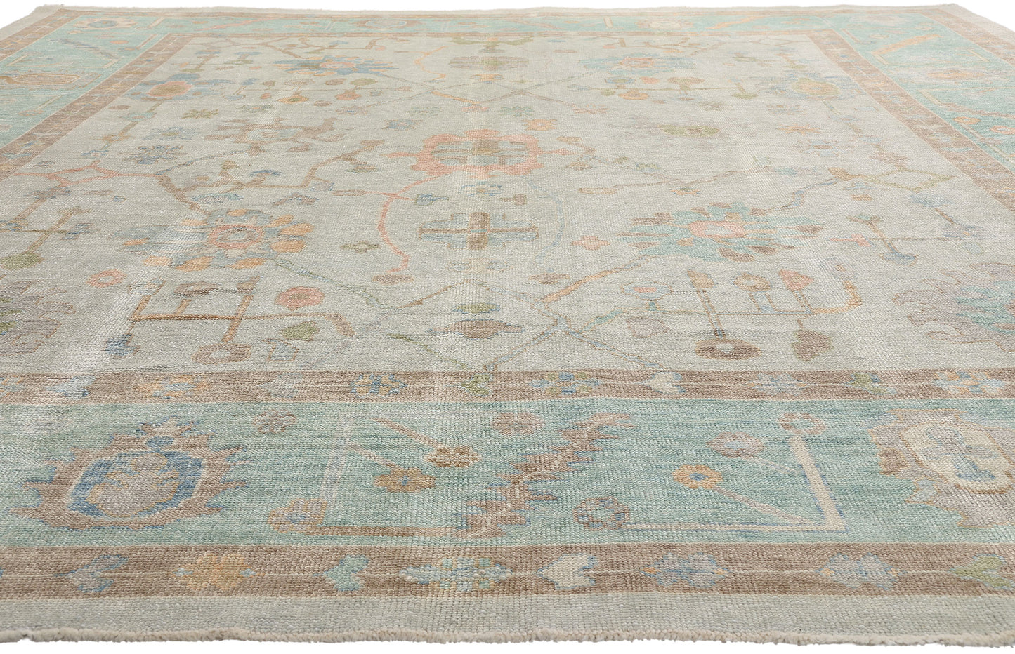 12 x 15 Modern Pastel Turkish Oushak Rug 54032