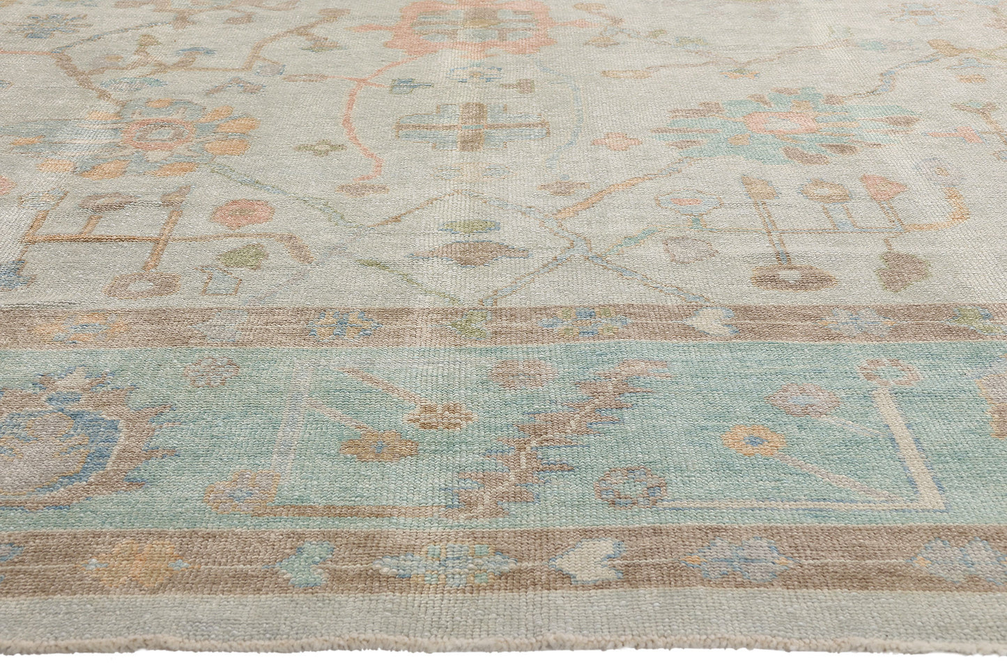 12 x 15 Modern Pastel Turkish Oushak Rug 54032