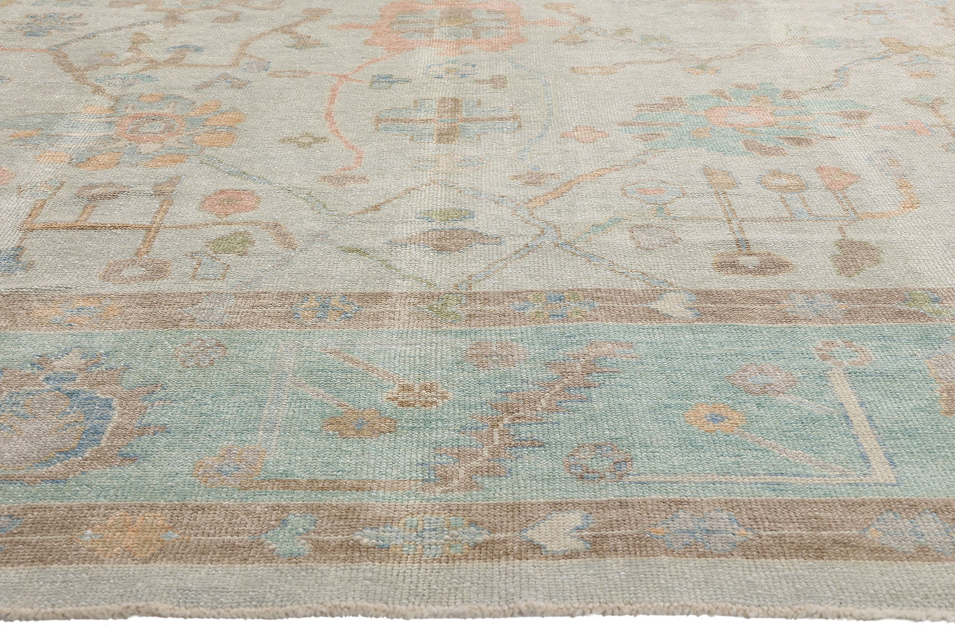 12 x 15 Modern Pastel Turkish Oushak Rug 54032