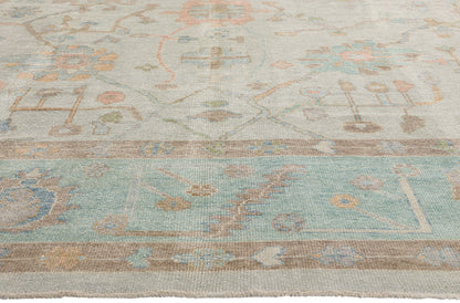 12 x 15 Modern Pastel Turkish Oushak Rug 54032