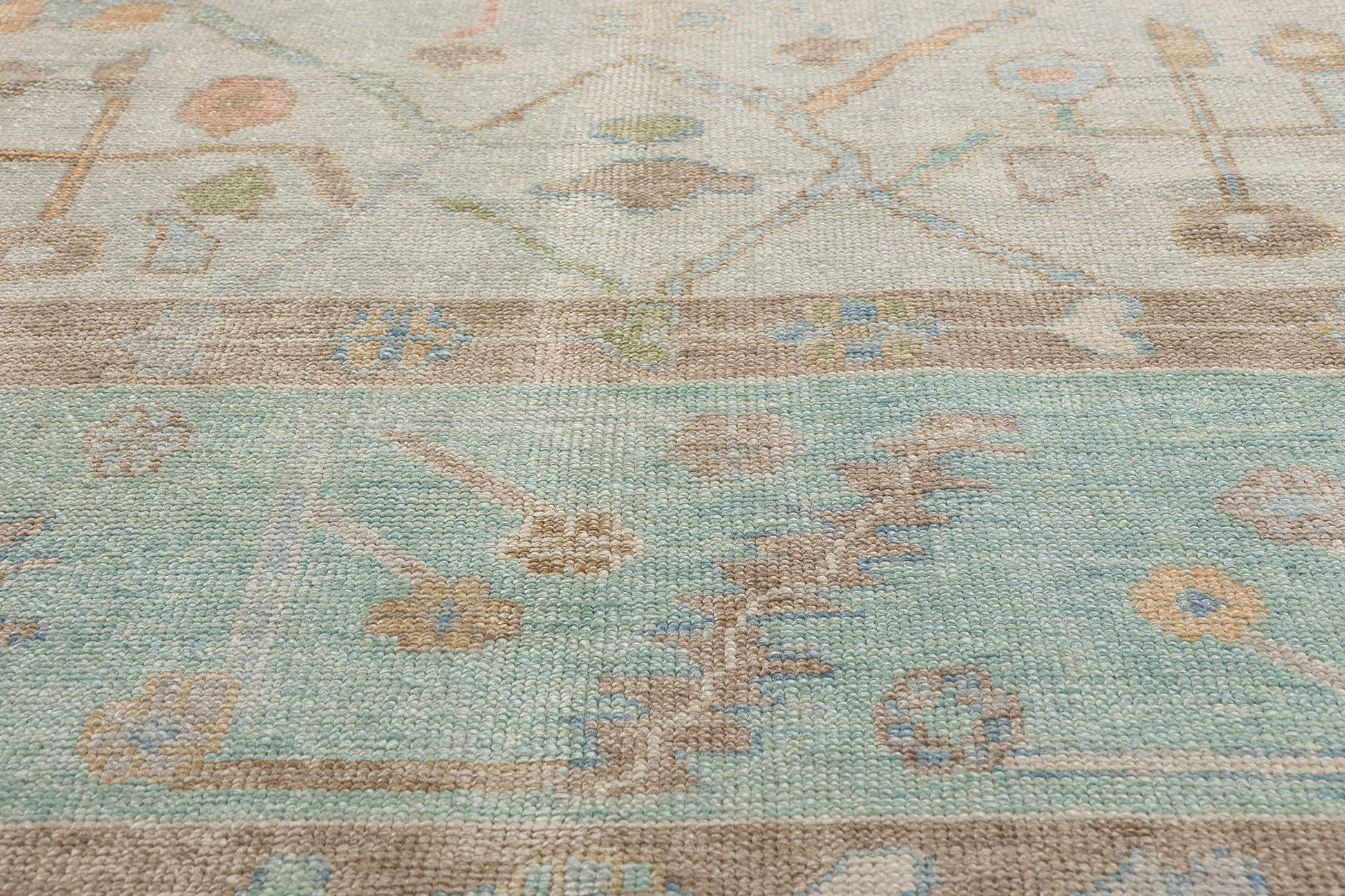 12 x 15 Modern Pastel Turkish Oushak Rug 54032