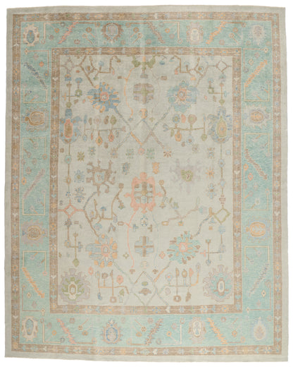 12 x 15 Modern Pastel Turkish Oushak Rug 54032
