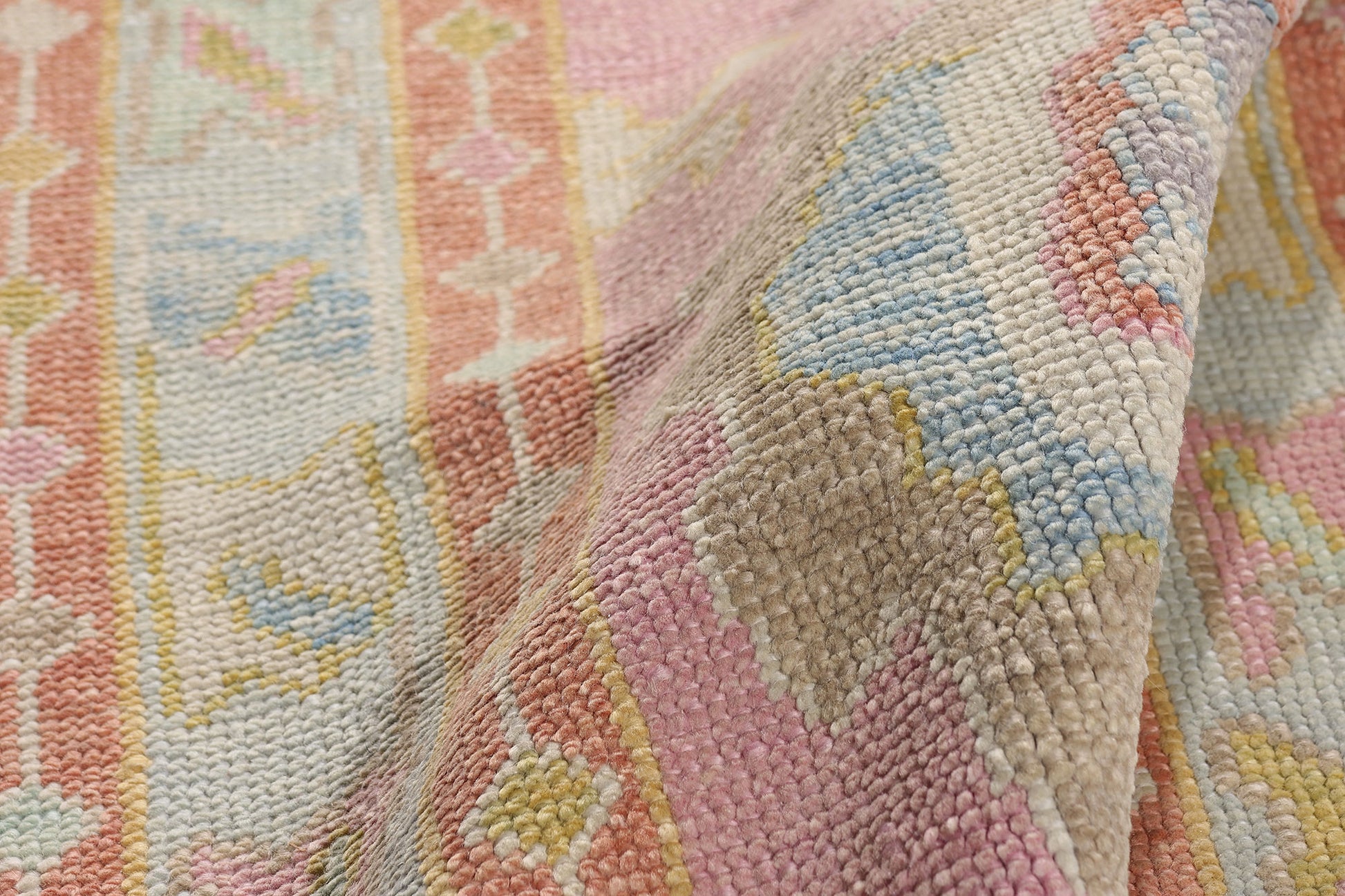 3 x 16 Modern Pink Turkish Oushak Rug Runner 54027