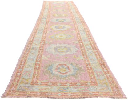 3 x 16 Modern Pink Turkish Oushak Rug Runner 54027