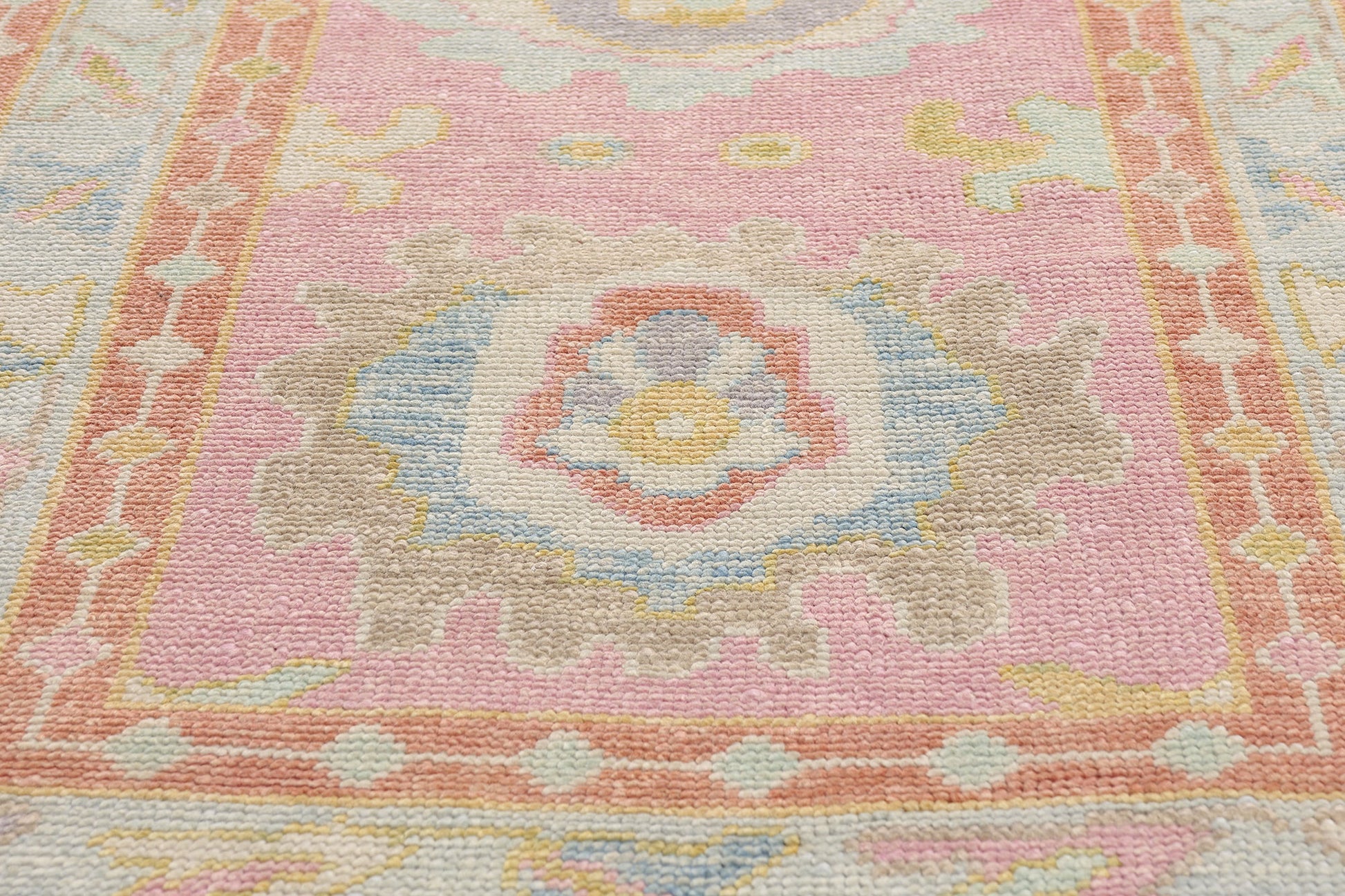 3 x 16 Modern Pink Turkish Oushak Rug Runner 54027