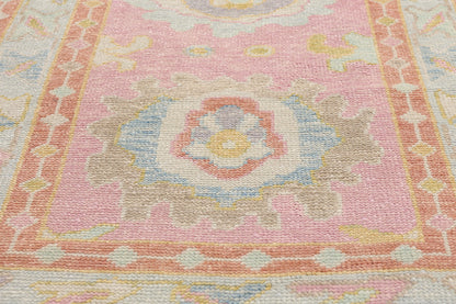 3 x 16 Modern Pink Turkish Oushak Rug Runner 54027