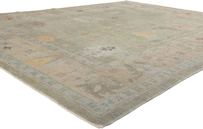 9 x 12 Light Green Modern Turkish Oushak Rug 53407