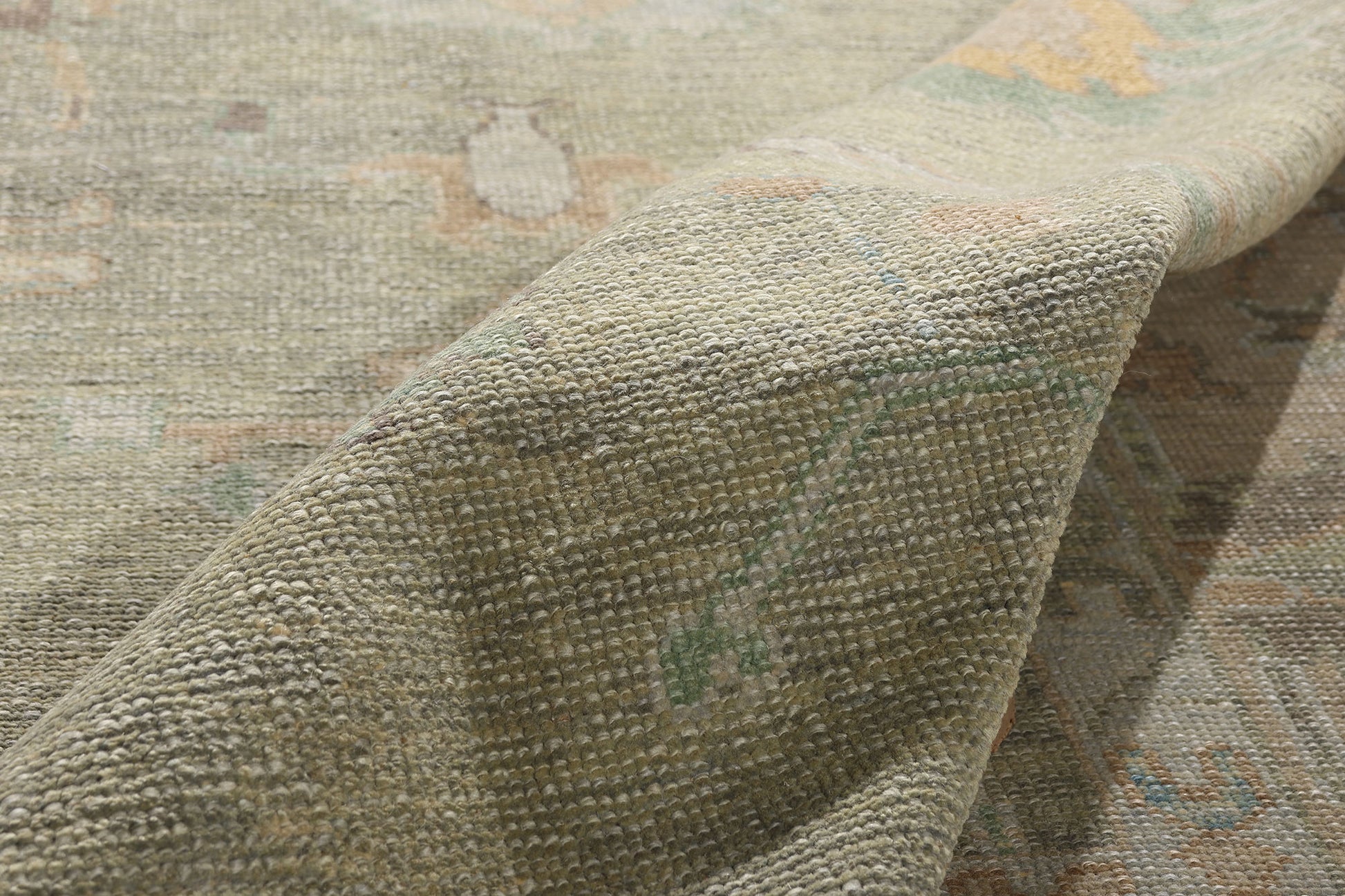 9 x 12 Light Green Modern Turkish Oushak Rug 53407