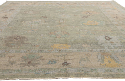 9 x 12 Light Green Modern Turkish Oushak Rug 53407