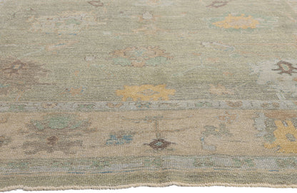 9 x 12 Light Green Modern Turkish Oushak Rug 53407
