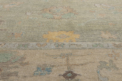 9 x 12 Light Green Modern Turkish Oushak Rug 53407