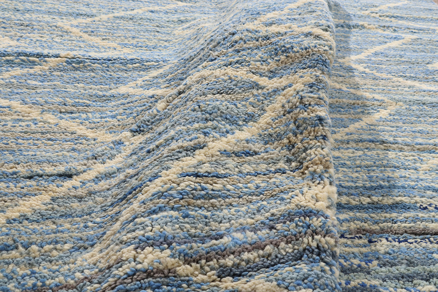 10 x 14 - Blue Pakistani Moroccan Rug - 80642