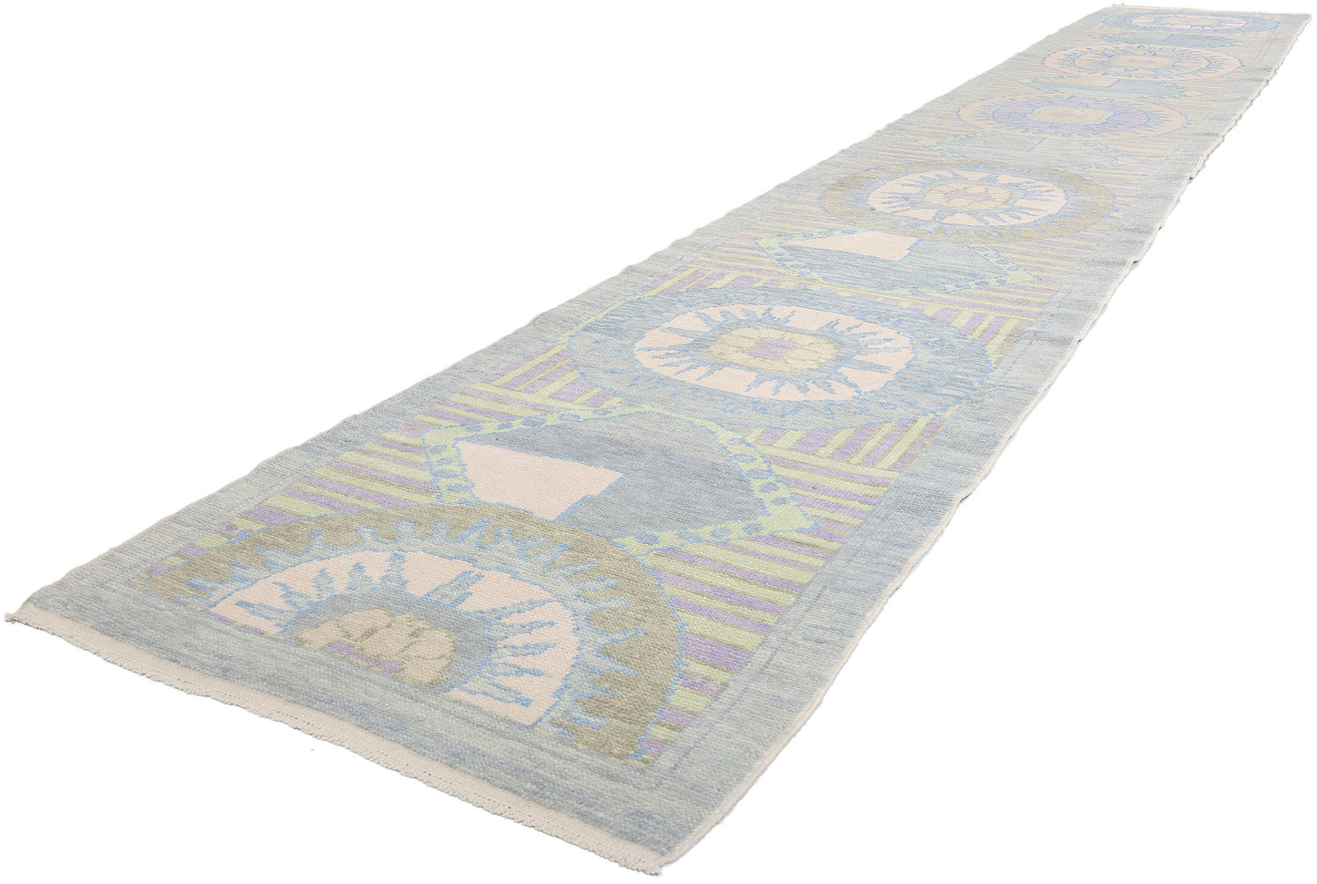 3 x 19 Modern Sunburst Turkish Oushak Rug 53971