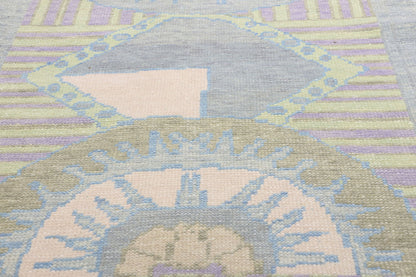 3 x 19 Modern Sunburst Turkish Oushak Rug 53971