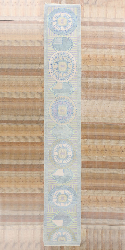 3 x 19 Modern Sunburst Turkish Oushak Rug 53971