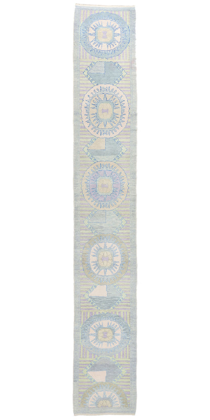 3 x 19 Modern Sunburst Turkish Oushak Rug 53971