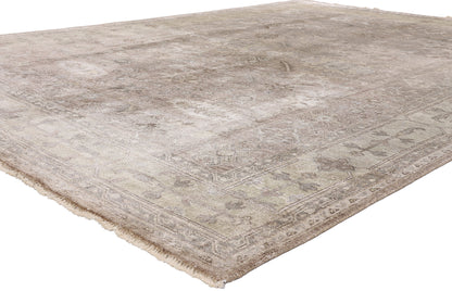 9 x 12 Taupe Modern Indian Oushak Rug 30026