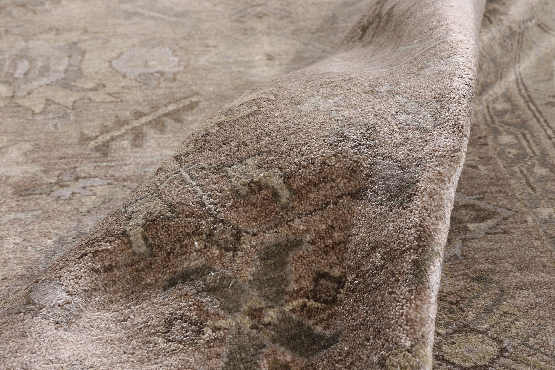 9 x 12 Taupe Modern Indian Oushak Rug 30026