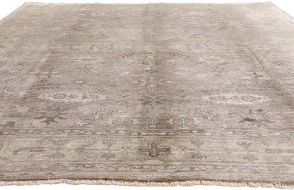 9 x 12 Taupe Modern Indian Oushak Rug 30026
