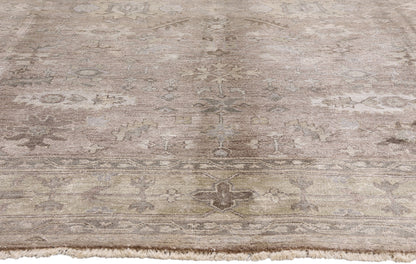 9 x 12 Taupe Modern Indian Oushak Rug 30026