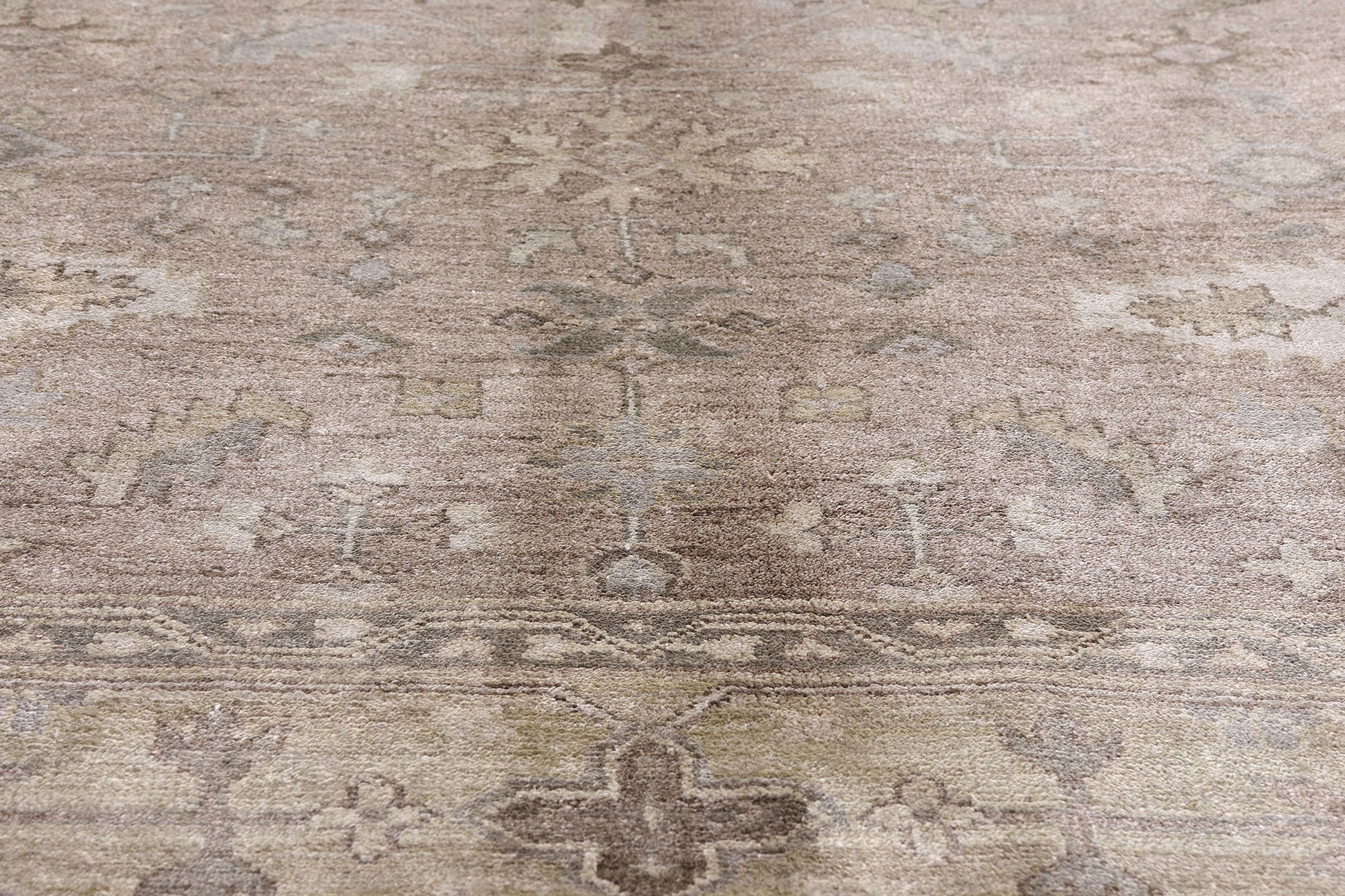 9 x 12 Taupe Modern Indian Oushak Rug 30026