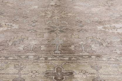 9 x 12 Taupe Modern Indian Oushak Rug 30026