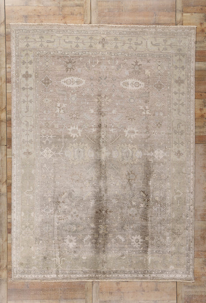 9 x 12 Taupe Modern Indian Oushak Rug 30026