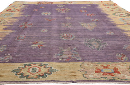 8 x 12 Purple Modern Turkish Kilim Rug 52203