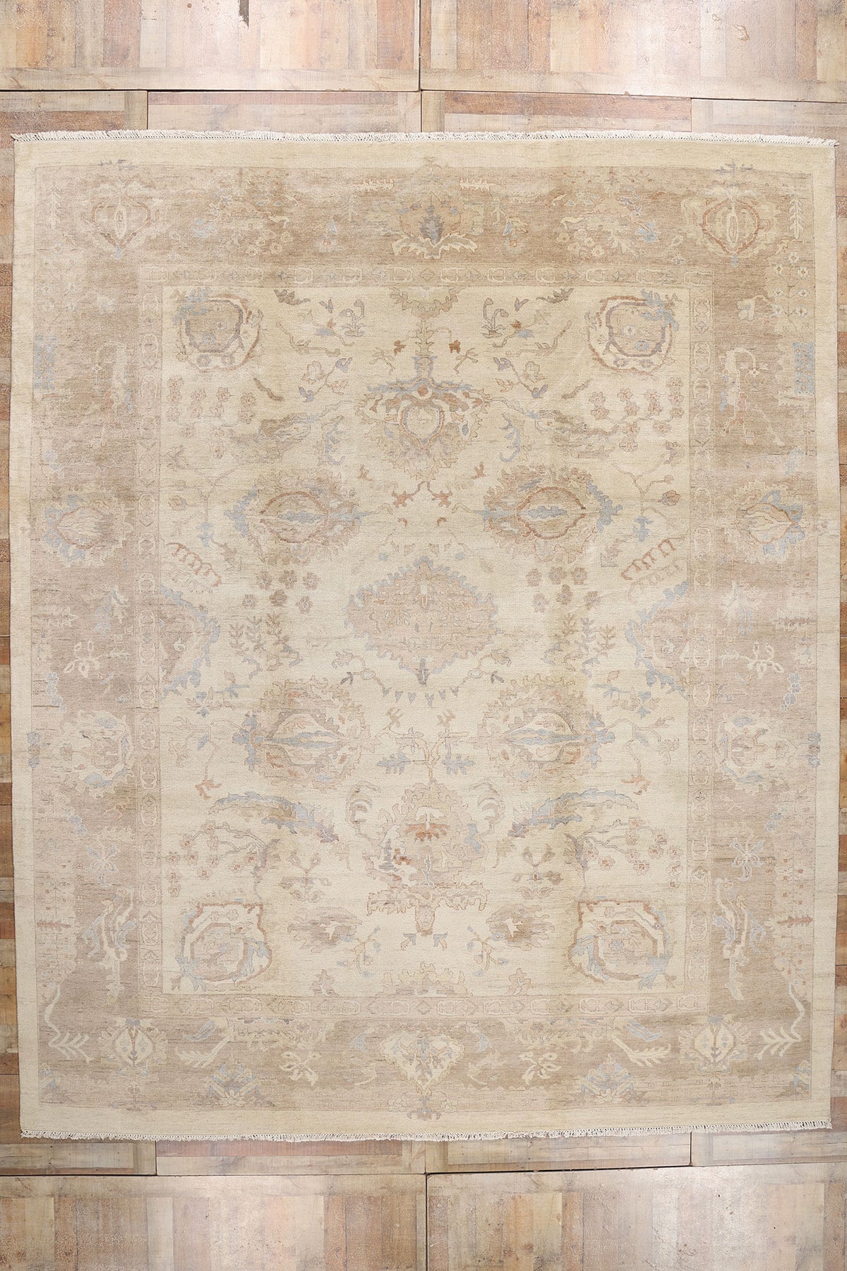 12 x 15 - Beige Indian Oushak Rug - 30425