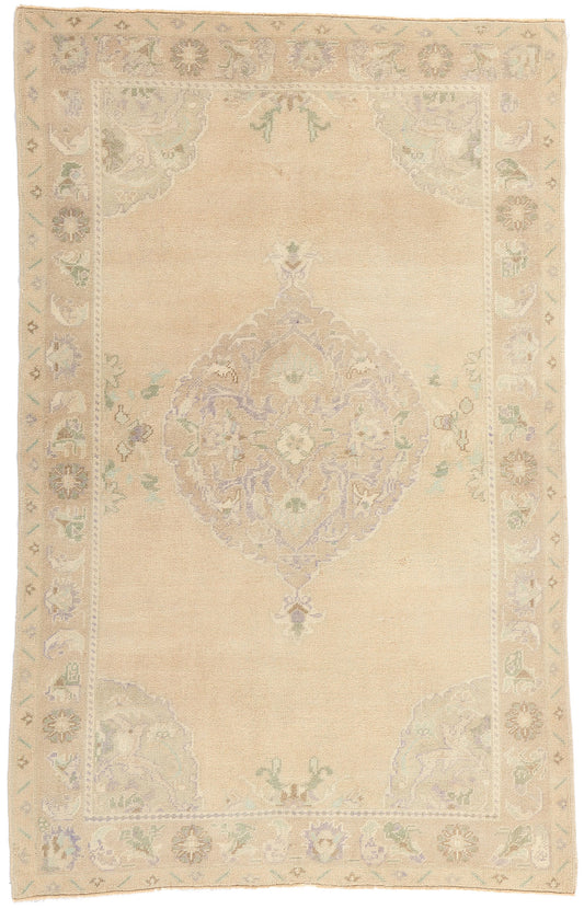 5 x 7 Vintage Muted Turkish Oushak Rug 52961