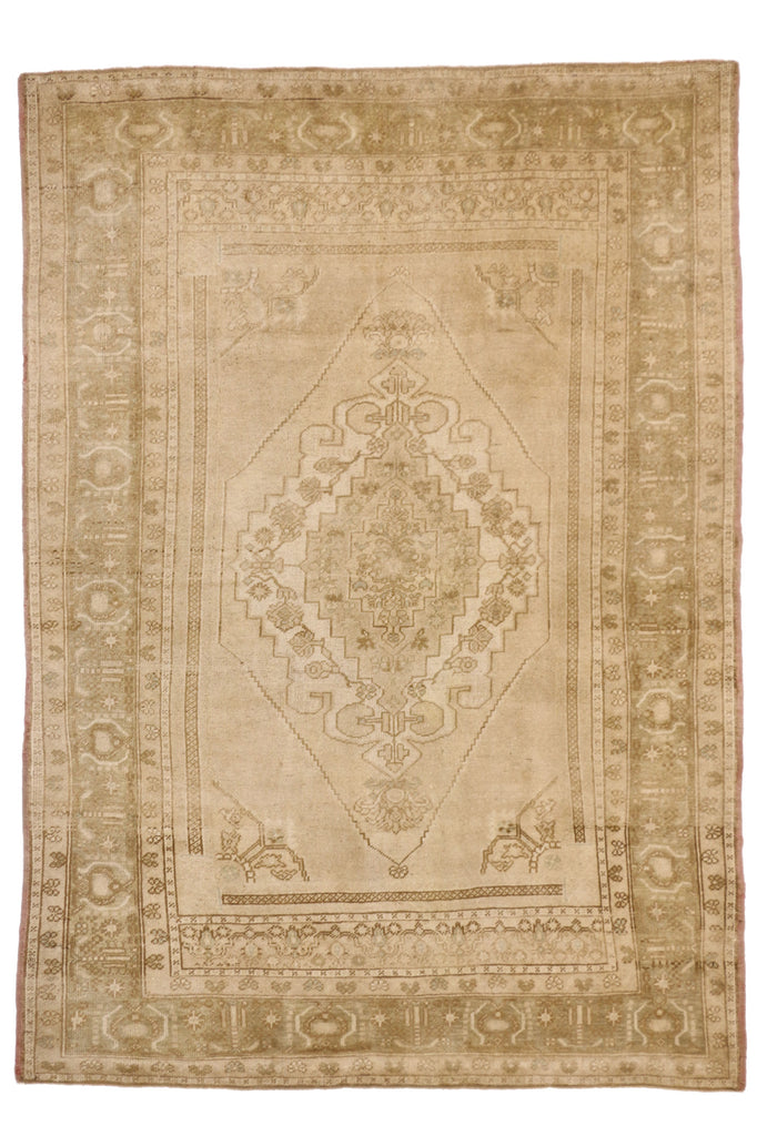 6 x 8 Vintage Turkish Oushak Rug 52182