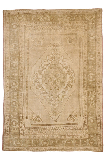 6 x 8 Vintage Turkish Oushak Rug 52182