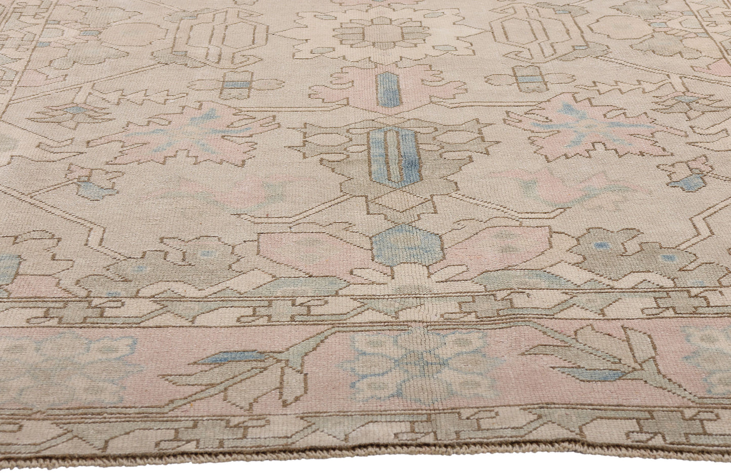 6 x 9 Vintage Pastel Turkish Oushak Rug 53993