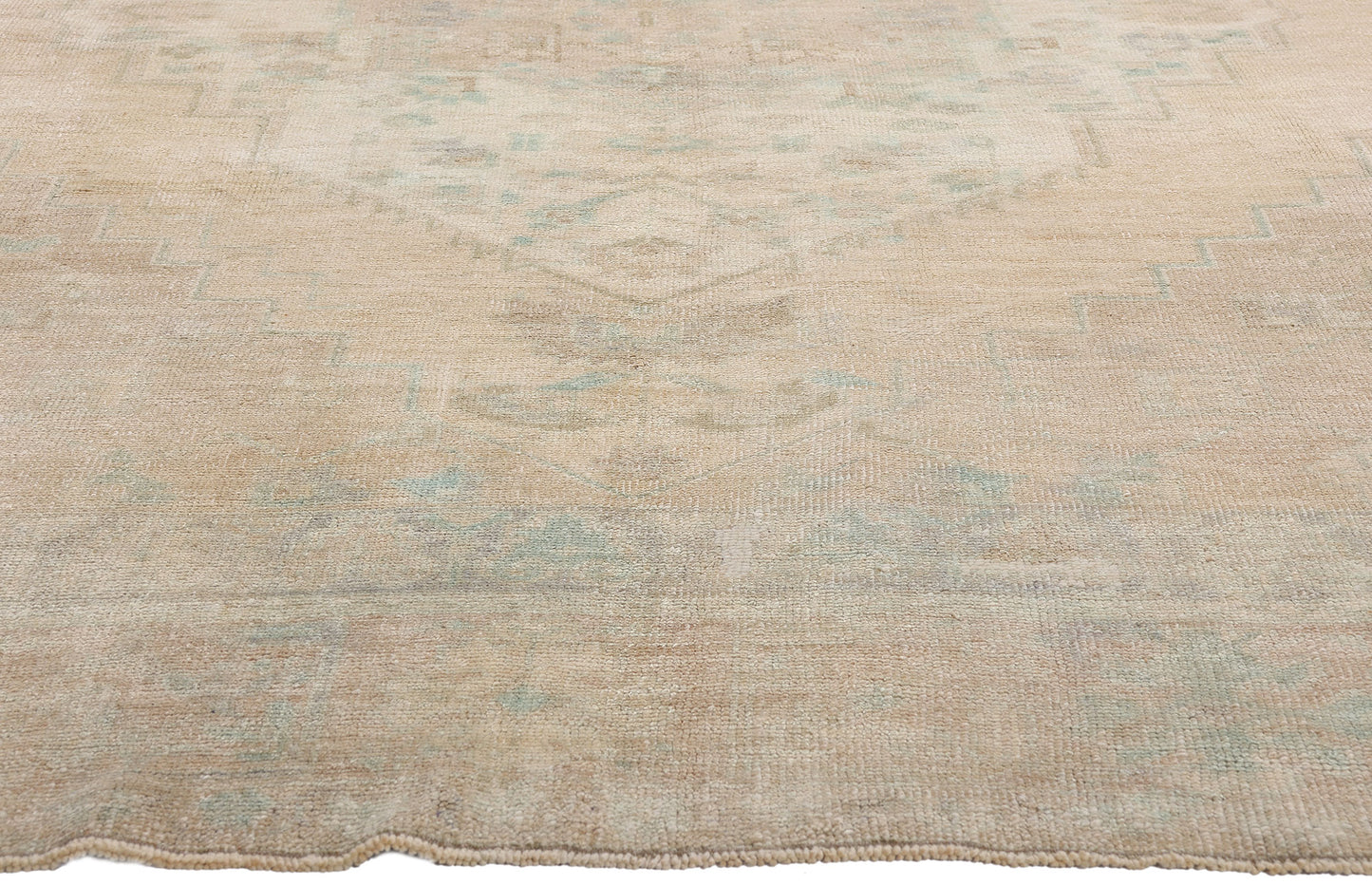 8 x 10 Vintage Muted Turkish Oushak Rug 53994