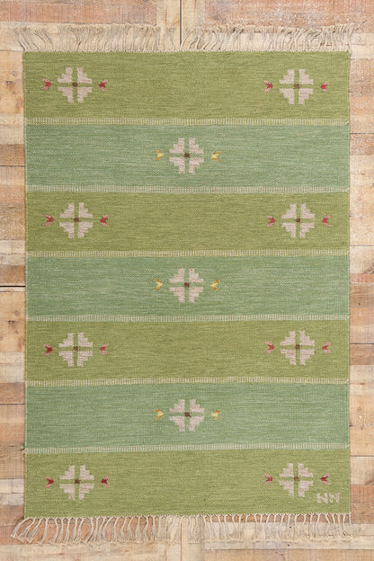 5 x 7 Nils Nilsson Vintage Swedish Rollakan Rug 79034